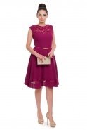 Short Fuchsia Evening Dress T2463