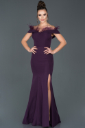 Long Dark Purple Mermaid Evening Dress ABU985