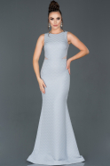 Grey Long Evening Dress ABU044