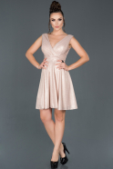 Short Powder Color Invitation Dress ABK637