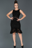 Short Black Velvet Invitation Dress ABK642