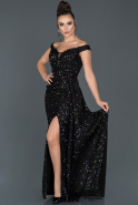 Long Black Mermaid Evening Dress ABU981