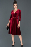 Midi Red Velvet Invitation Dress ABK640
