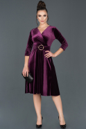 Midi Purple Velvet Invitation Dress ABK640
