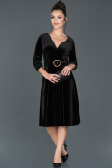 Midi Black Velvet Invitation Dress ABK640