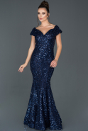 Long Sax Blue Engagement Dress ABU984