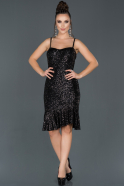 Short Black Prom Gown ABK498