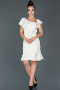 Short White Invitation Dress ABK525