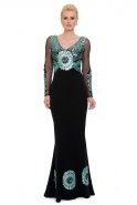 Long Black-Mint Prom Dress ALY6309