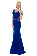 Long Sax Blue Evening Dress C7054