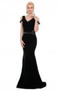 Long Black Evening Dress C7054