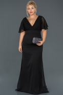Long Black Plus Size Evening Dress ABU994