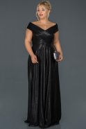 Long Black Plus Size Evening Dress ABU986