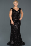 Long Black Oversized Mermaid Evening Dress ABU987