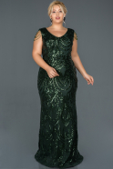 Long Emerald Green Oversized Mermaid Evening Dress ABU987