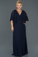 Long Navy Blue Oversized Evening Dress ABU001
