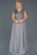 Long Grey Prom Gown ABU902