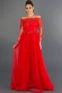 Long Red Princess Evening Dress ABU019