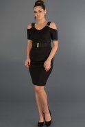 Short Black Evening Dress D9075