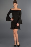 Short Black Sweetheart Evening Dress D9140