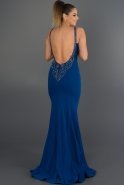Long Sax Blue Evening Dress F2454