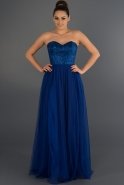 Long Sax Blue Evening Dress F2626