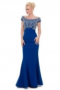 Long Sax Blue Prom Dress F2396
