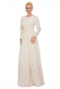 White Hijab Dress S4178