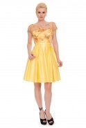Short Yellow Evening Dress S4216
