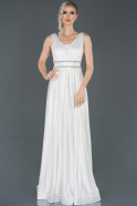 White Long Evening Dress ABU960