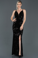 Long Black Mermaid Velvet Dress ABU1003