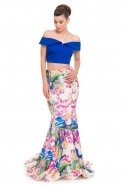 Long Sax Blue Prom Dress ALY6401