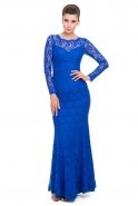 Long Sax Blue Evening Dress ABU079