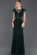 Long Emerald Green Mermaid Velvet Evening Dress ABU1000