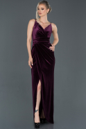 Long Purple Mermaid Velvet Dress ABU1004