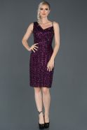 Short Purple Invitation Dress ABK661