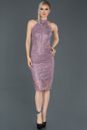 Short Lavender Laced Invitation Dress ABK663