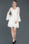 White Short Invitation Dress ABK643