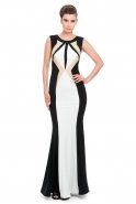 Long Black-White Prom Dress F2541