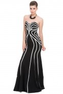 Long Black-White Prom Dress O4314