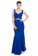 Long Sax Blue Evening Dress T2511