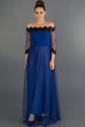 Long Sax Blue Evening Dress ABU260