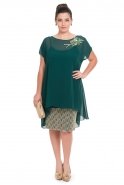 Short Emerald Green Oversized Evening Dress ALY6347