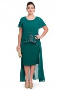 Short Emerald Green Oversized Evening Dress ALY6411