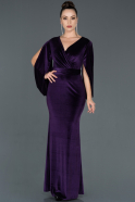 Long Purple Mermaid Velvet Evening Dress ABU1024