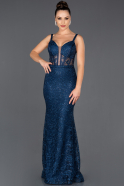 Long Navy Blue Mermaid Prom Dress ABU1009