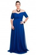 Sax Blue Oversized Evening Dress C9504