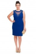 Short Sax Blue Oversized Evening Dress N98347