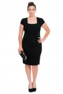 Short Black Oversized Evening Dress NZ8127