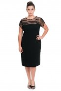 Short Black Oversized Evening Dress NZ8214